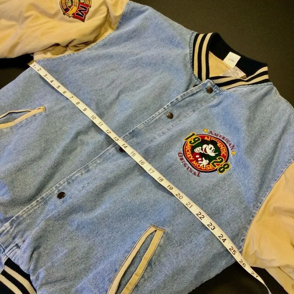 Vintage Disney Mens Blue Mickey Mouse 1928 Varsity American Original Jacket XL - Picture 5 of 15